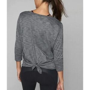 Athleta Heather Gray Monarch Split Back Tie Dolman Sleeve T-shirt Size Small